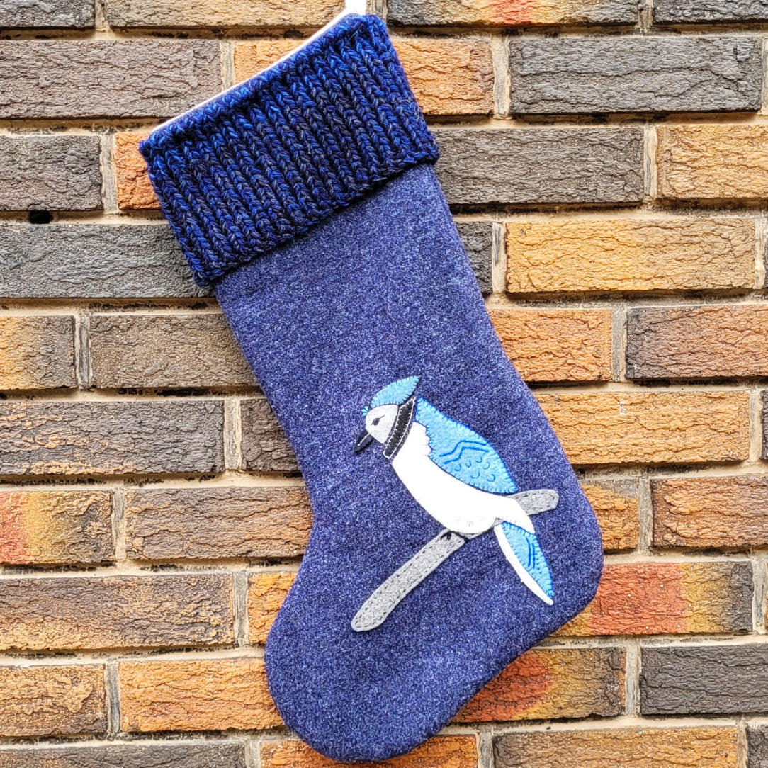 Bas de Noël - geai bleu - Boutique Articho