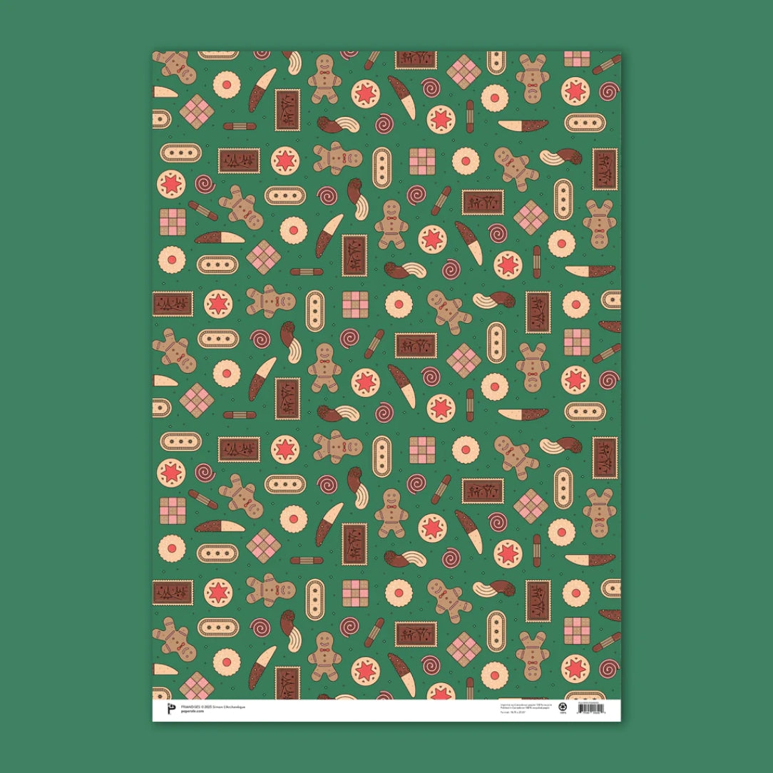 Friandises - Papier cadeau de Noël - Boutique Articho