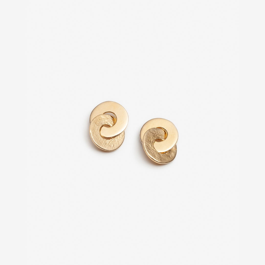 Petite boucles d'oreilles Astucieuse - Cercles entrelacés texturés - Boutique Articho