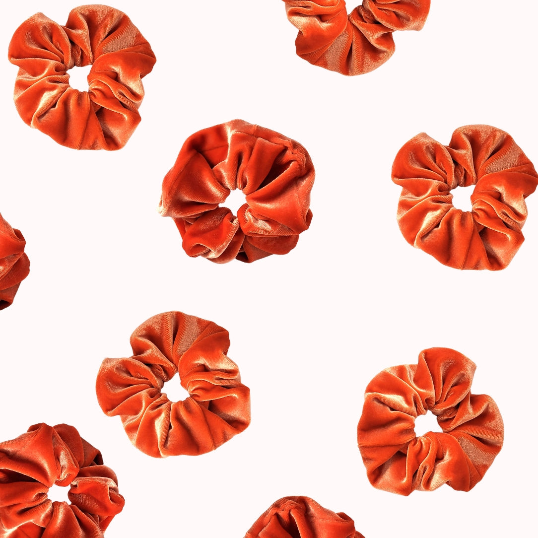 Chouchou velours - orange - Boutique Articho