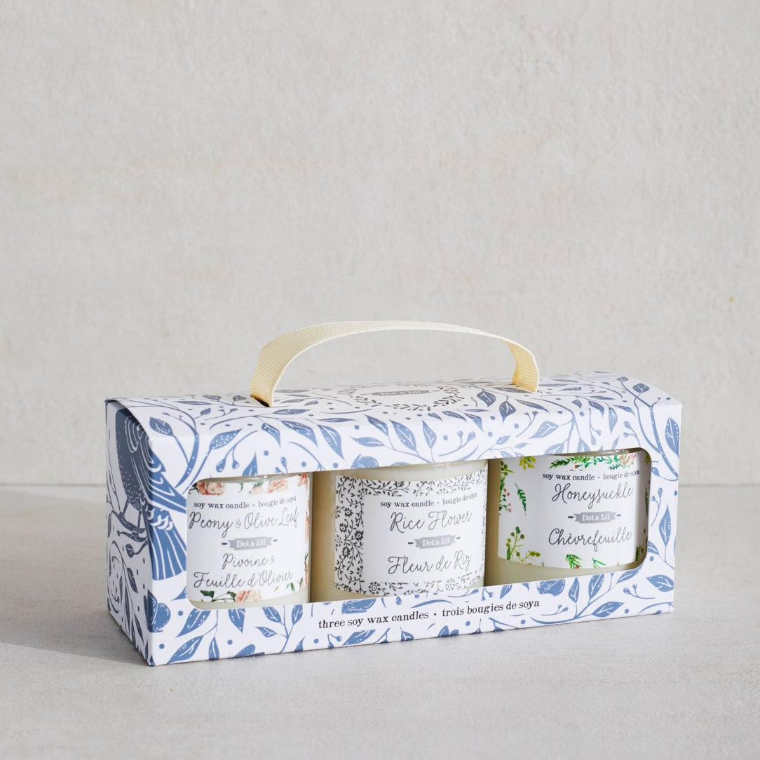 Ensemble cadeau - trois bougies - Boutique Articho