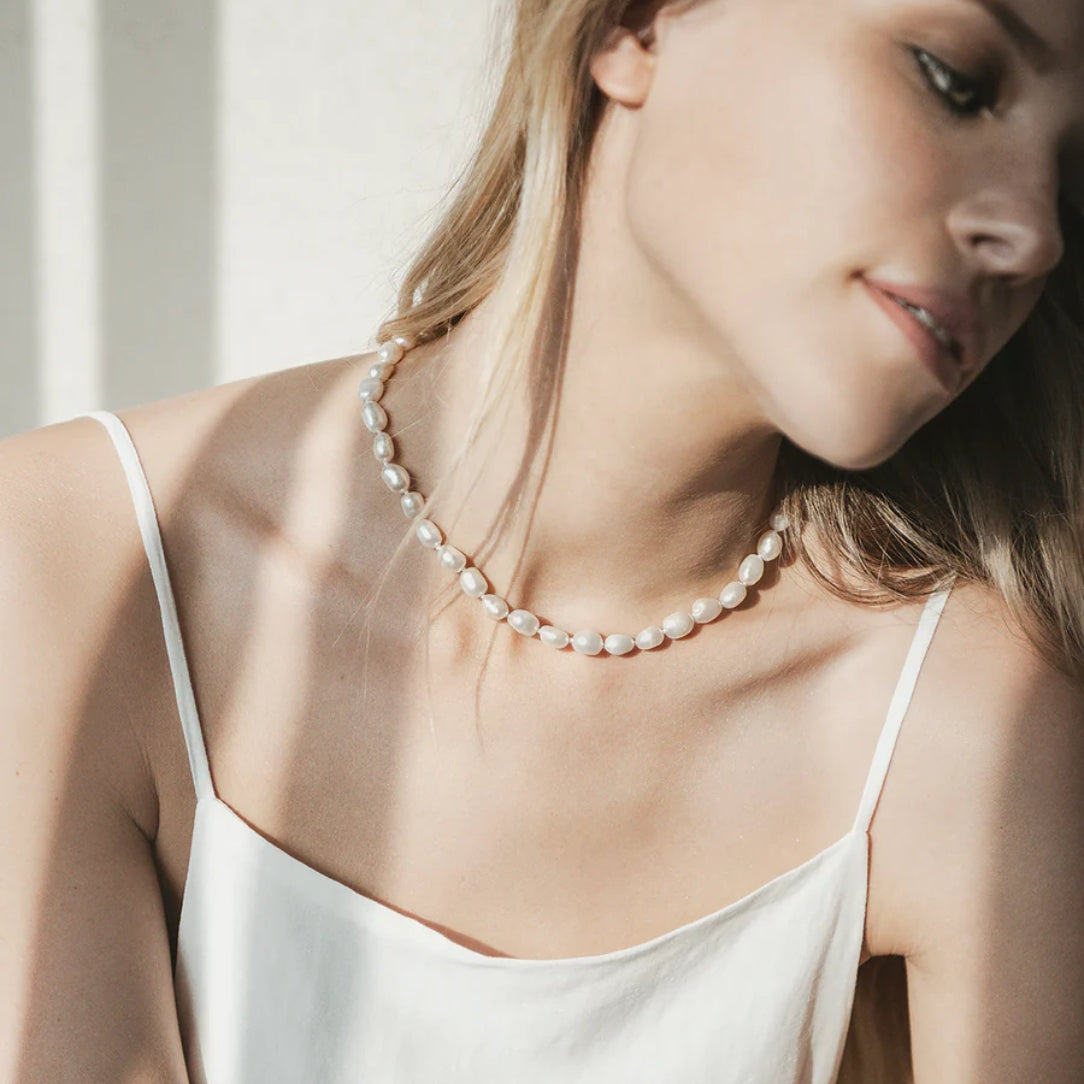 Collier de perles ovales - Boutique Articho