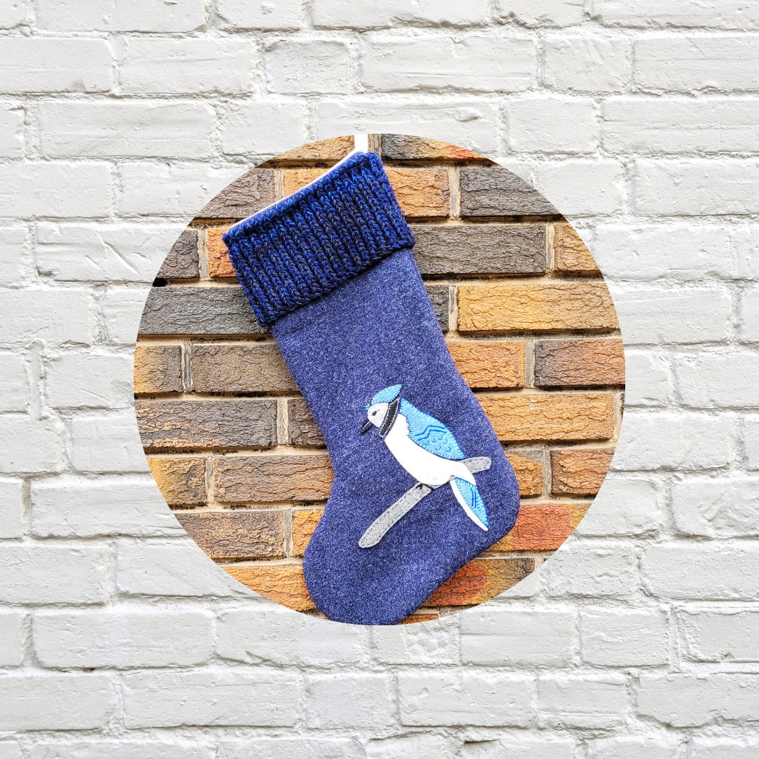 Bas de Noël - geai bleu - Boutique Articho