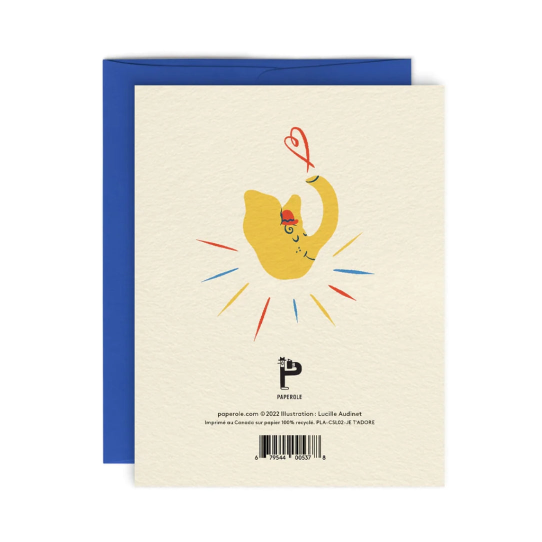 Je t'adore - carte de souhaits - Boutique Articho