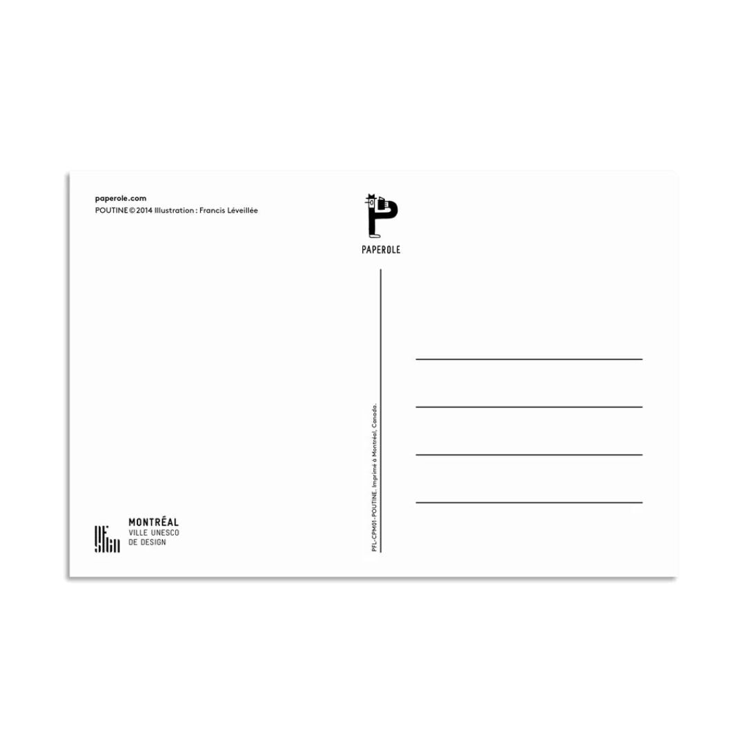 Poutine - carte postale - Boutique Articho