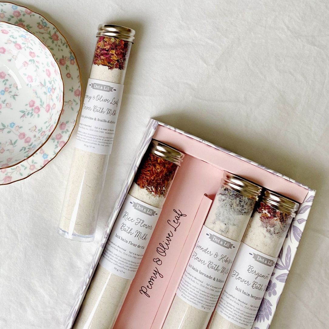Dot&Lil - coffret cadeau - 4 laits de bain - Boutique Articho