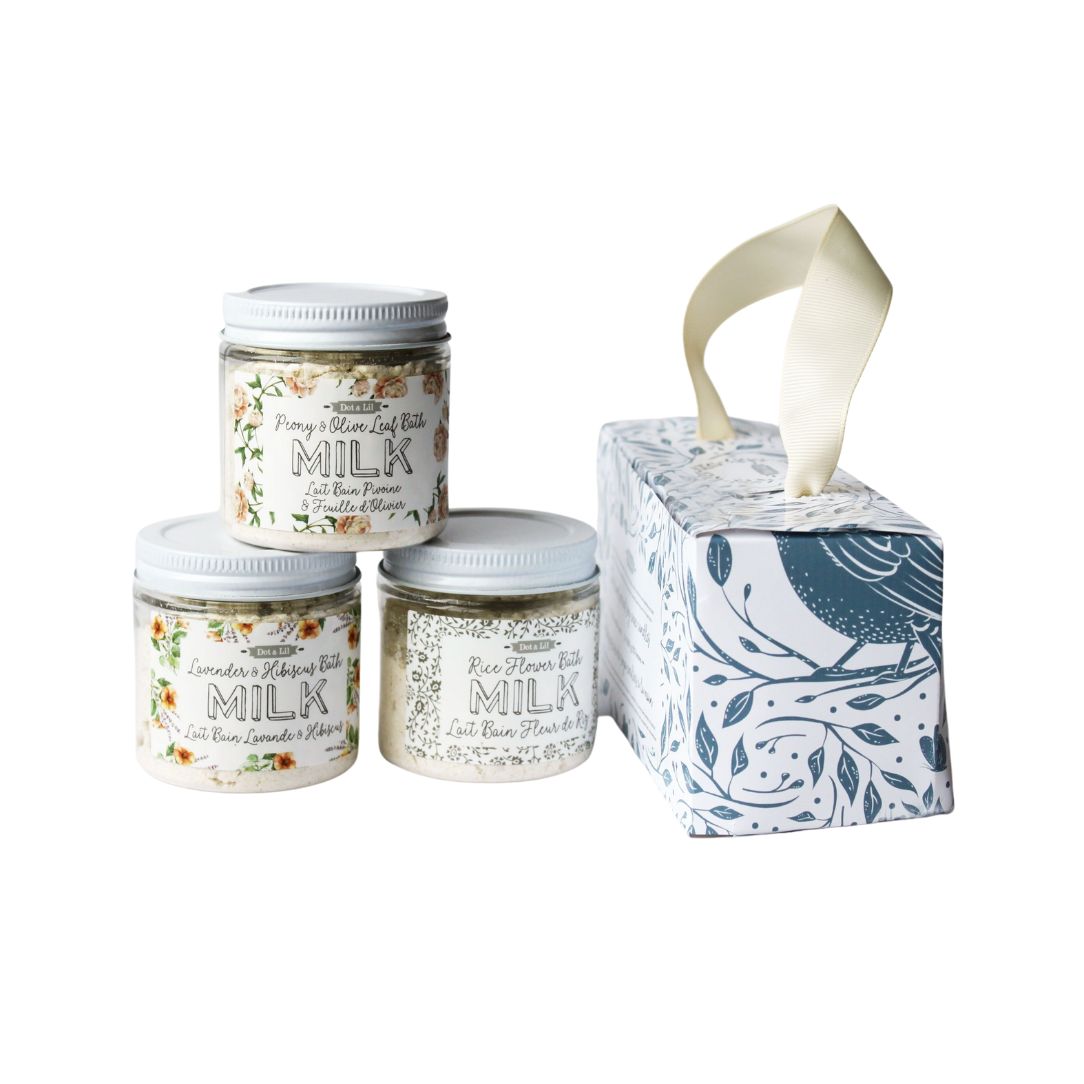 Dot&Lil - ensemble cadeau - trois laits bain - Boutique Articho