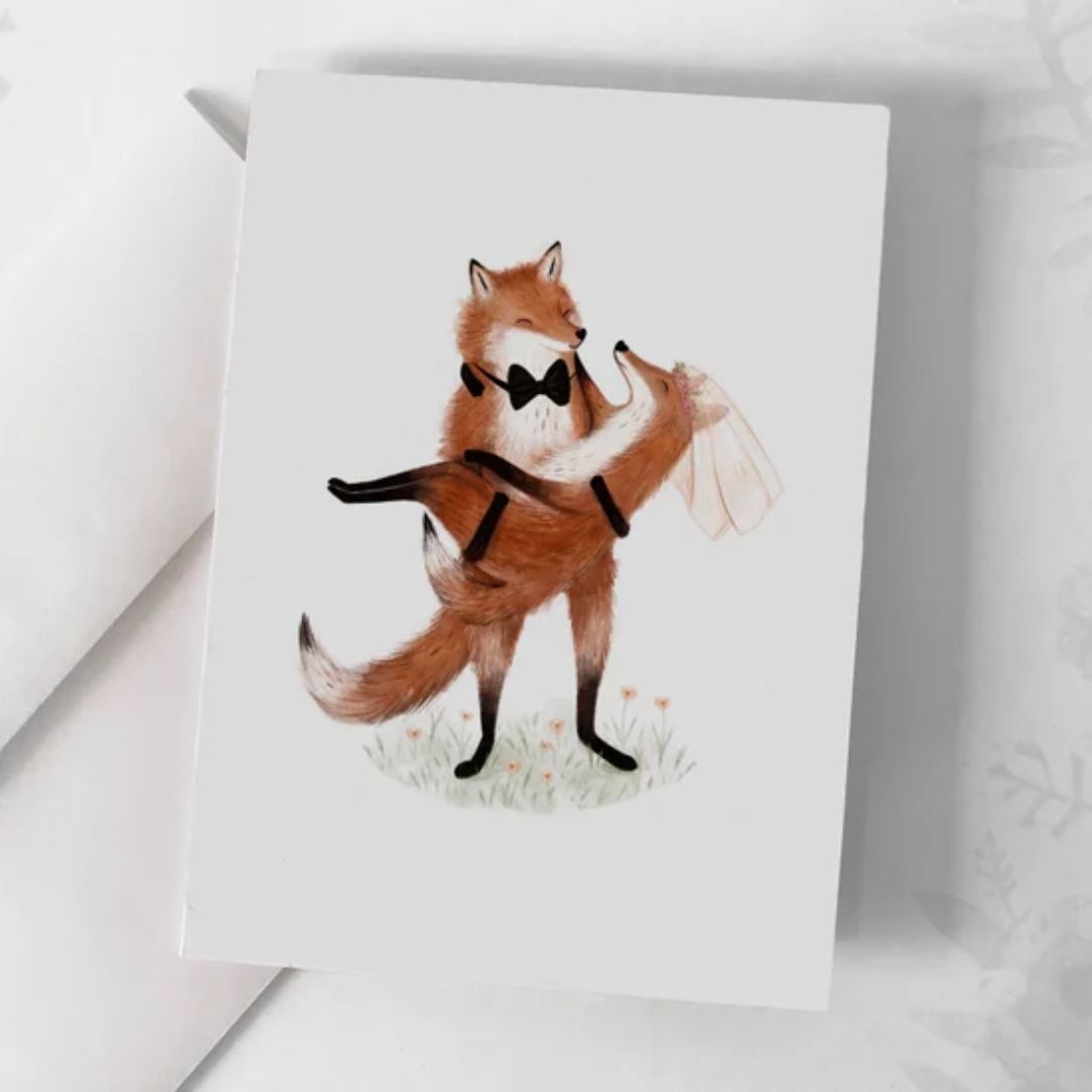 Carte de souhaits - Renards mariage - Boutique Articho
