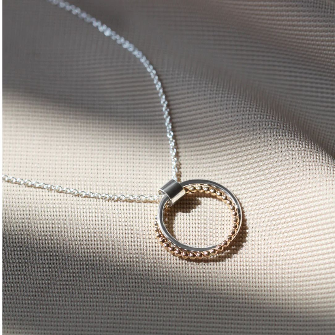 Collier tube + 2 anneaux croisés - Boutique Articho