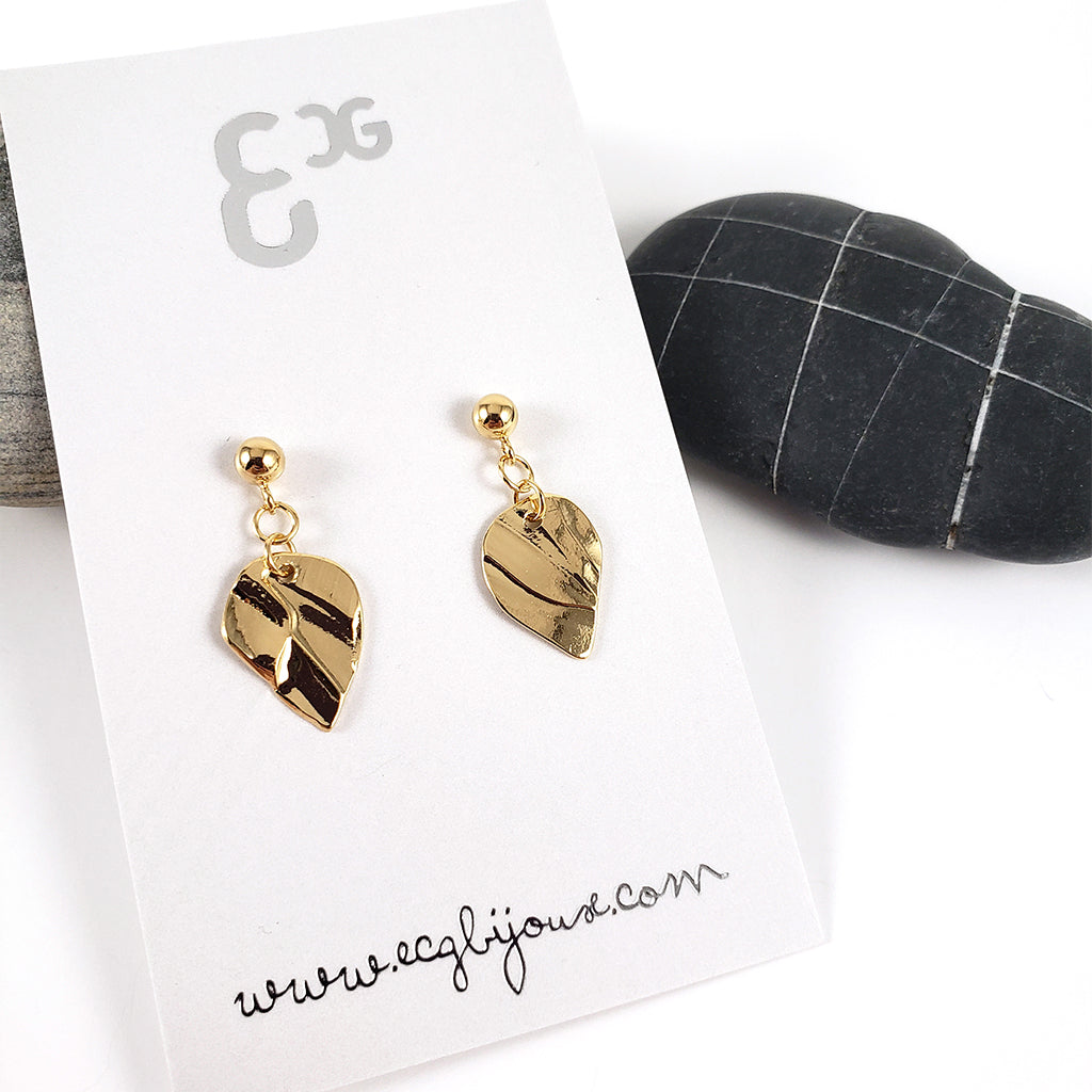 Boucles d'oreilles feuille - petite - Boutique Articho