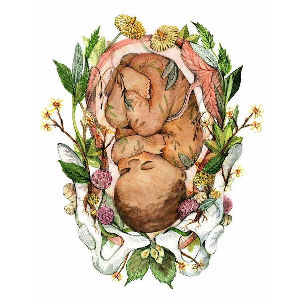 Bébé fleuri peau foncé - Affiche - Boutique Articho