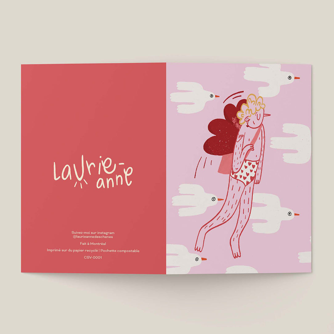 Carte valentin - Cupidon - Boutique Articho