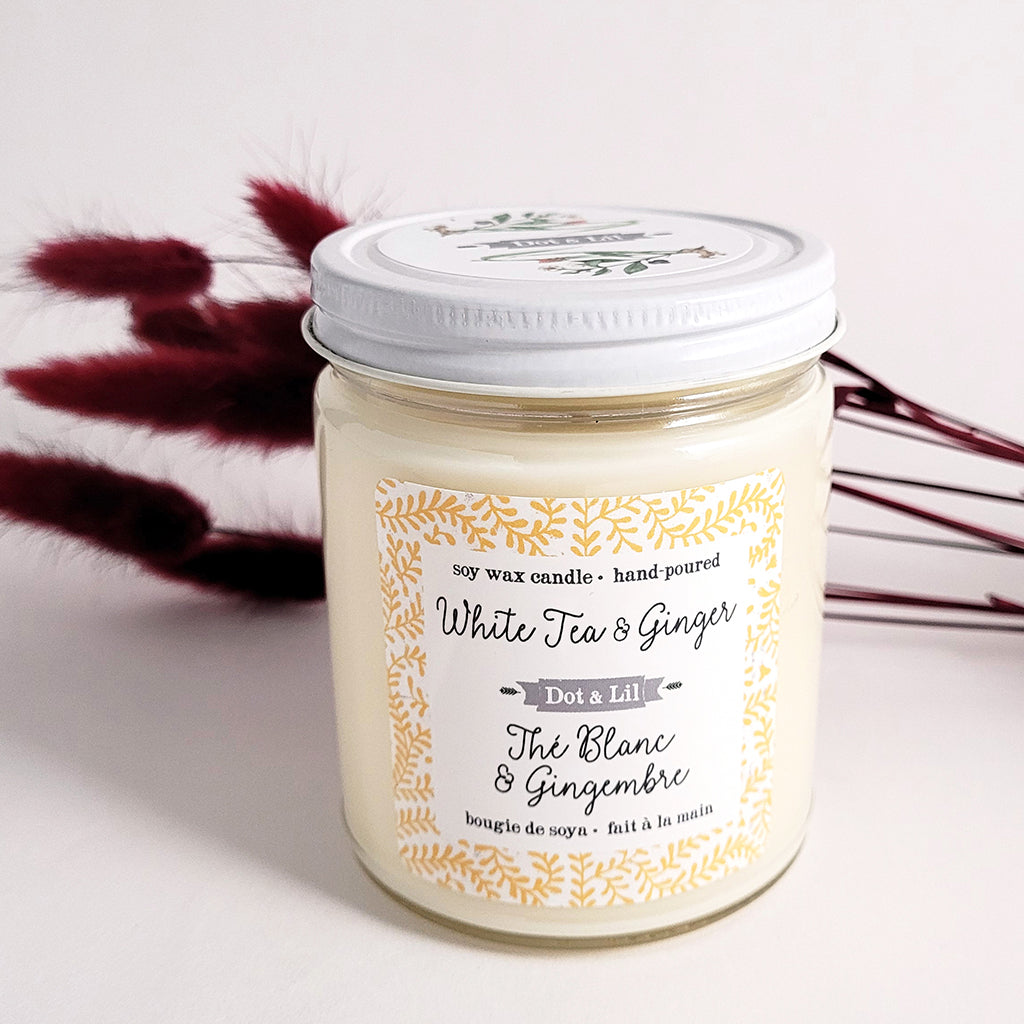 Bougie de soya - Thé blanc et gingembre - Boutique Articho