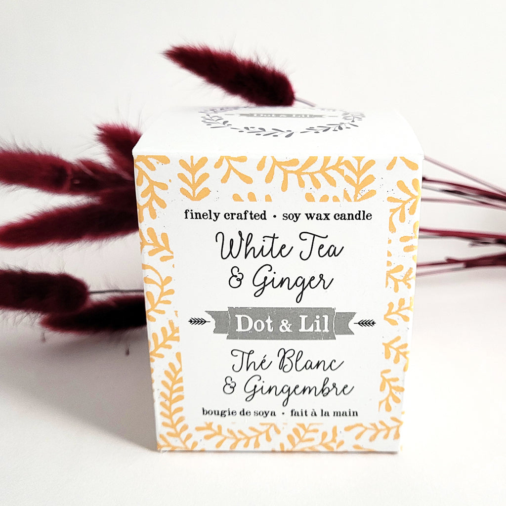 Bougie de soya - Thé blanc et gingembre - Boutique Articho
