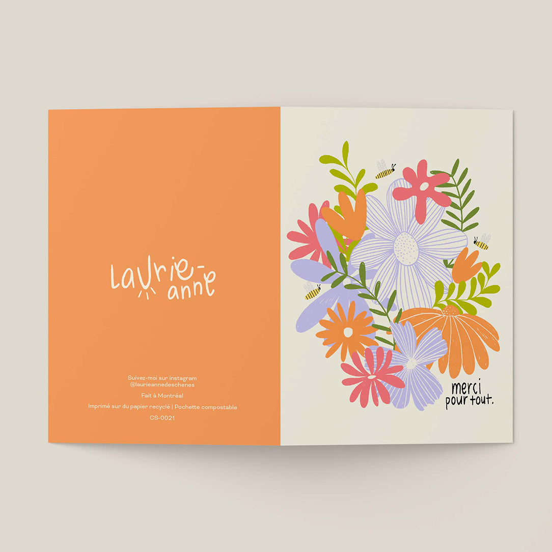 Carte souhait - Merci pour tout - Boutique Articho