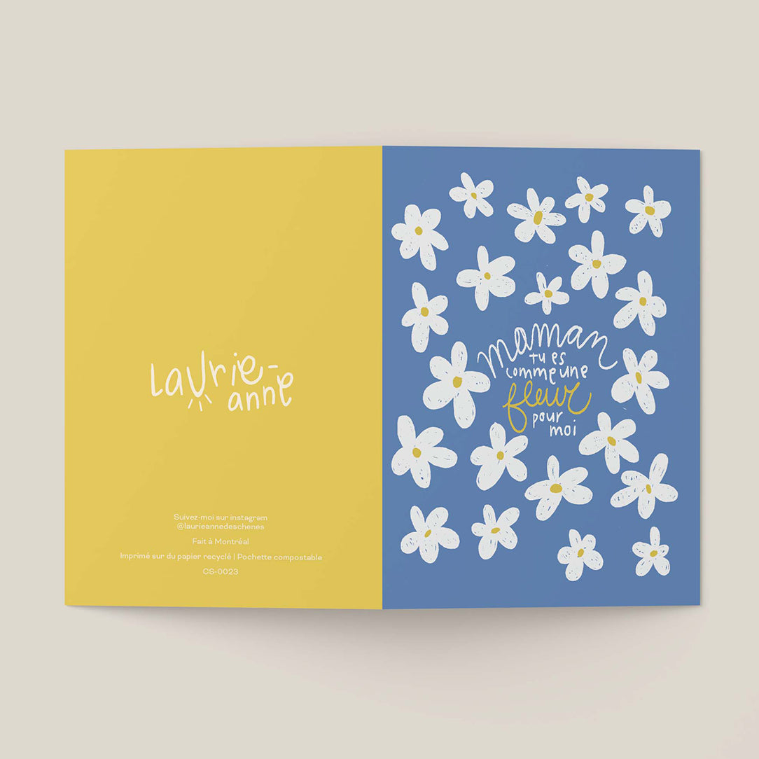 Carte souhait -Tu es comme une fleur - Boutique Articho