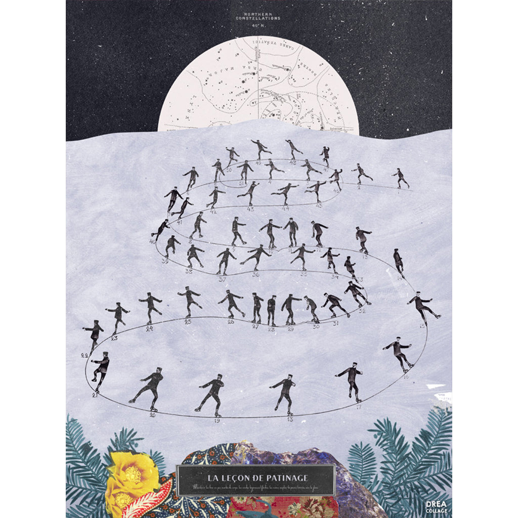 Affiche - Leçon de patinage - Boutique Articho