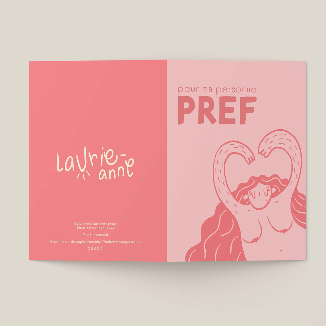 Carte valentin - Pour ma personne PREF - Boutique Articho