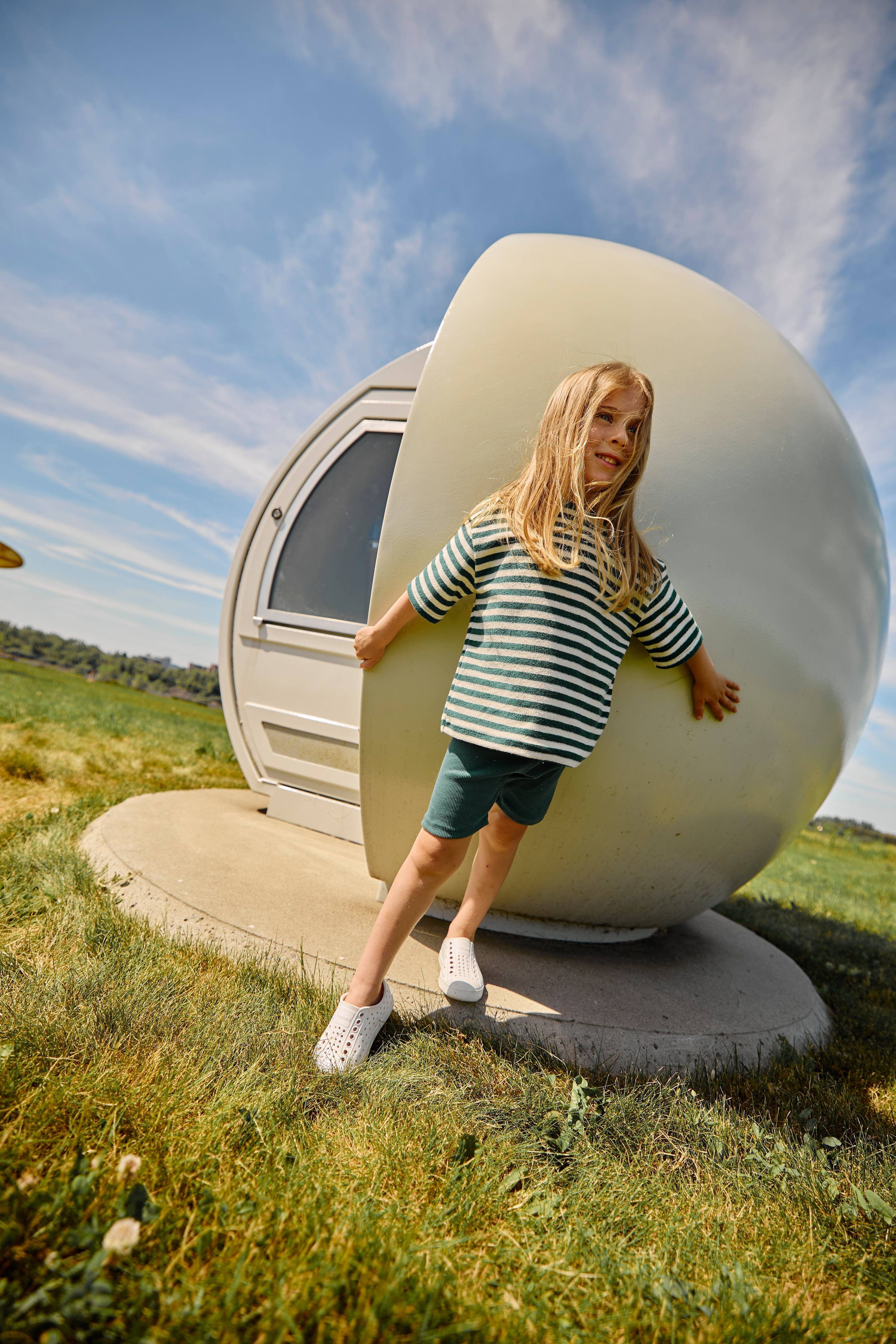 T-shirt surdimensionné | Rayures vert jungle