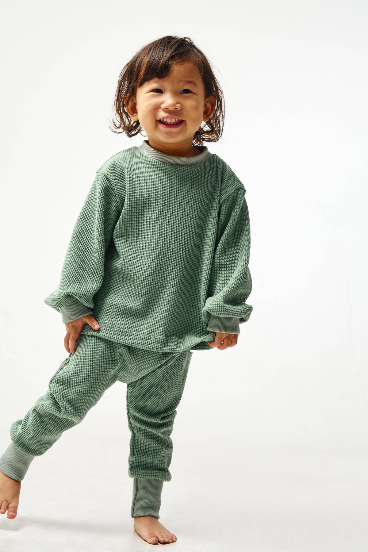 Pull gaufré « Grandis avec moi » | Vert