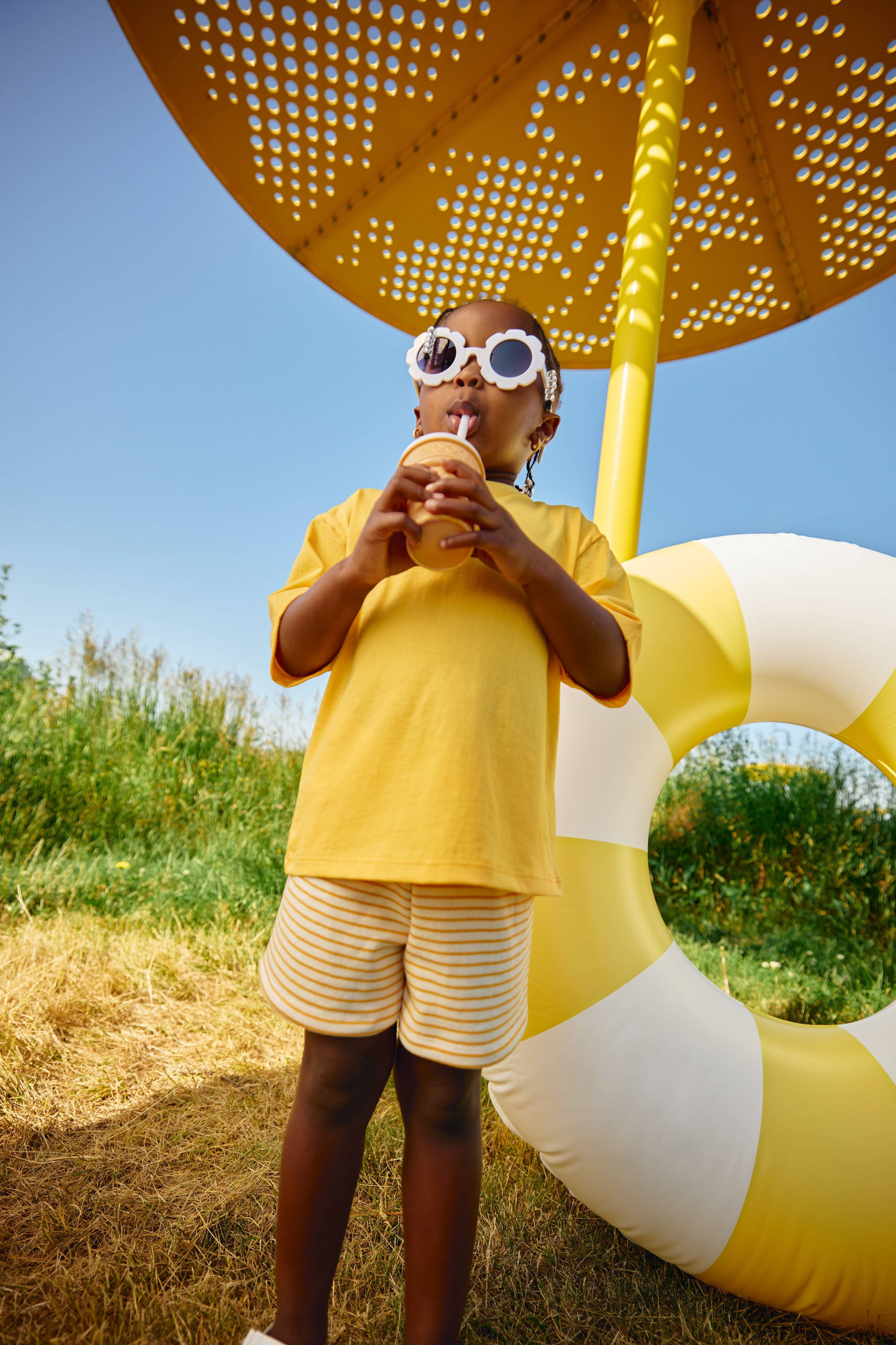 Short large évolutif | Rayures mangue