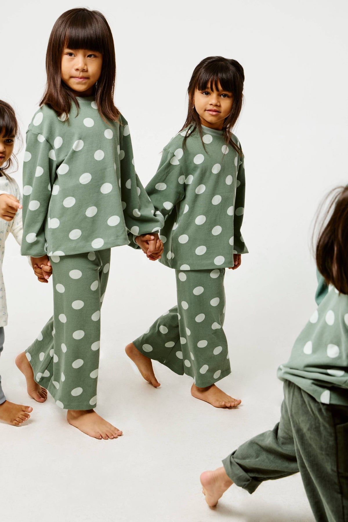 T-shirt « Grandis avec moi » | Pois vert sauge