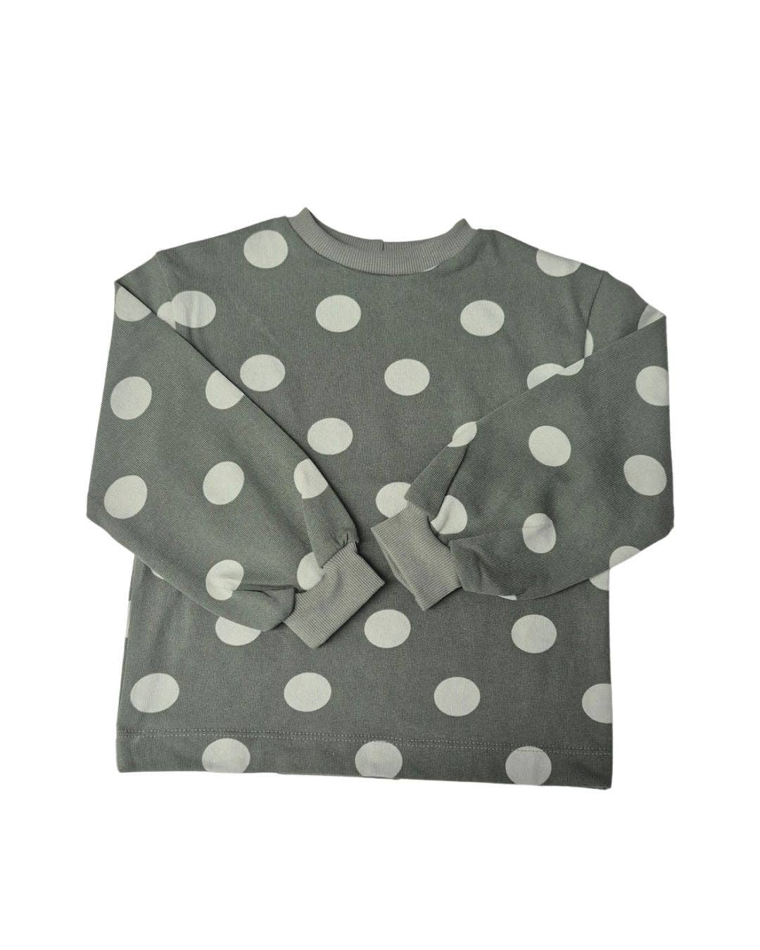 T-shirt « Grandis avec moi » | Pois vert sauge
