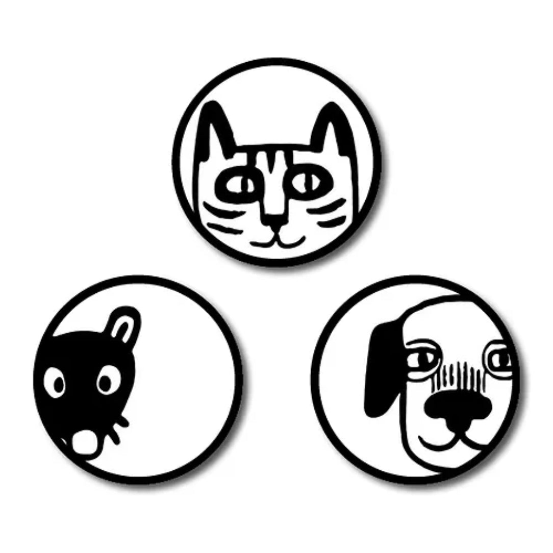 Broches # 028- Chien Chat Souris