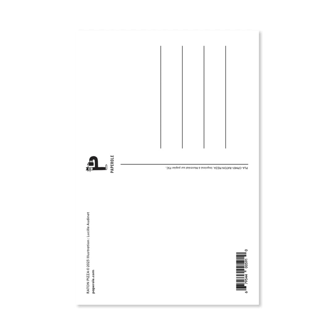 Raton pizza - carte postale - Boutique Articho