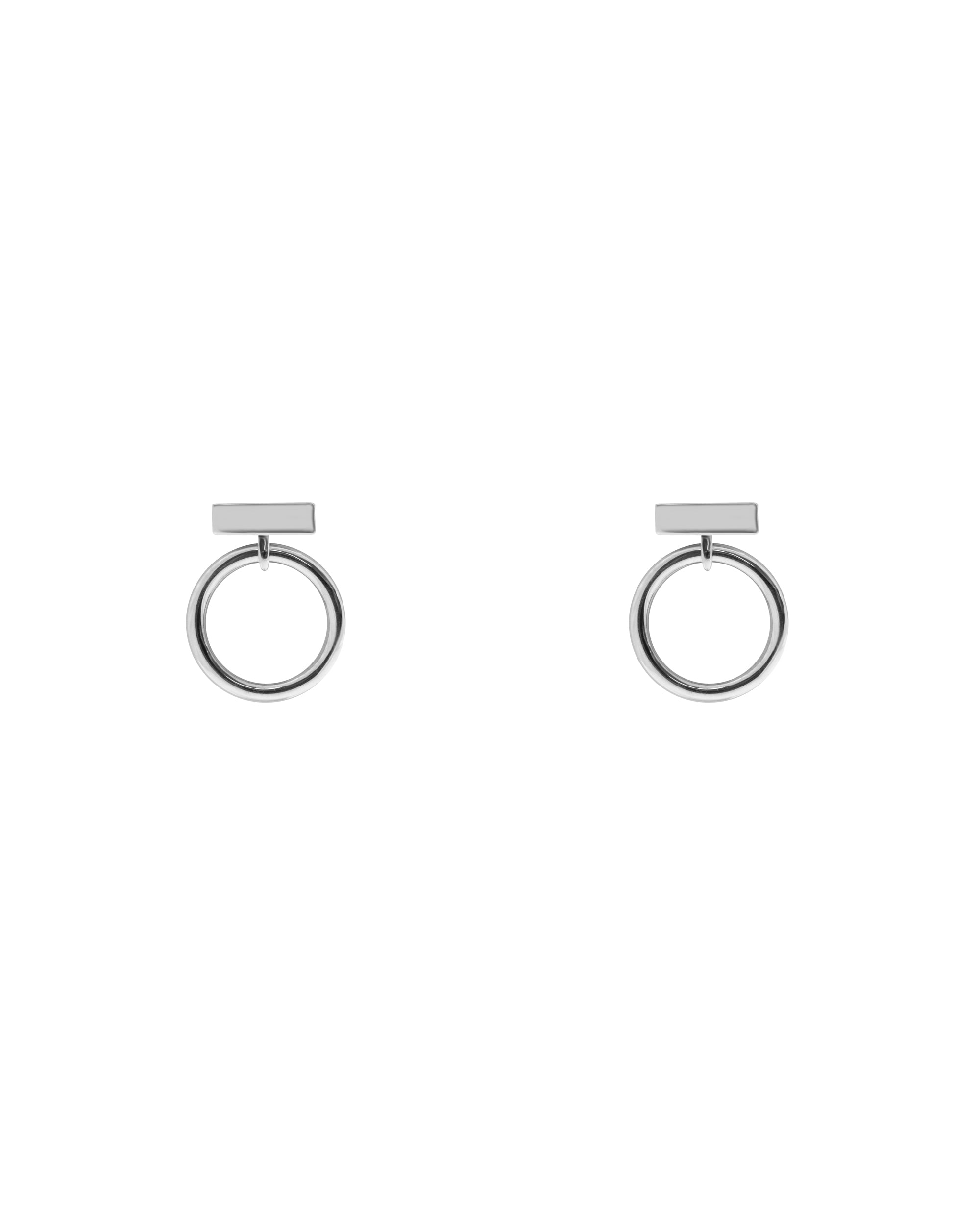 Boucles d'oreilles rectangle + cercle - Boutique Articho