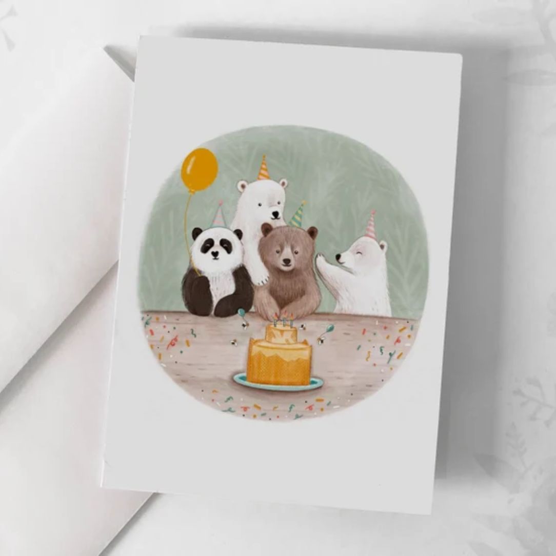 Carte de souhaits - La fête oursons - Boutique Articho