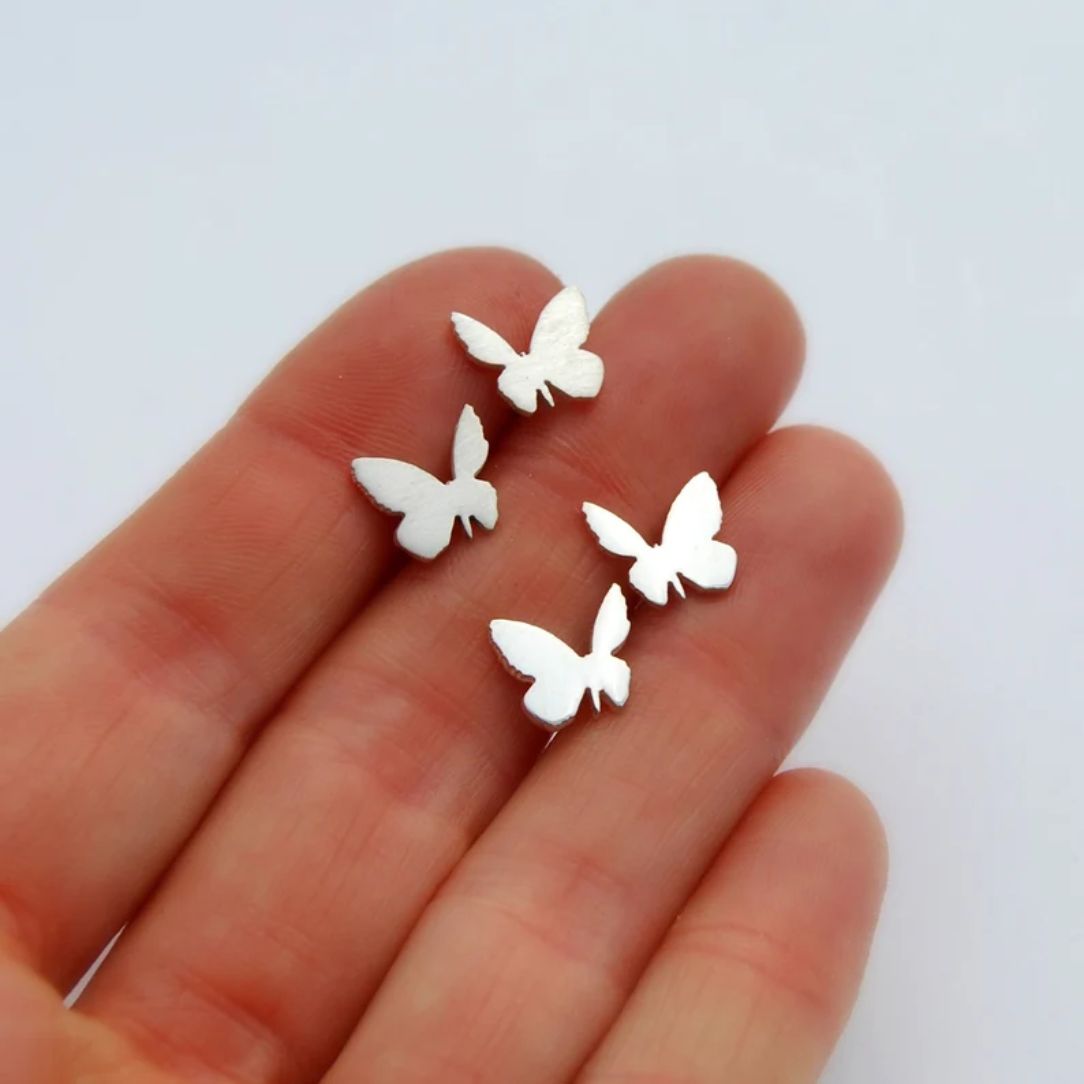 Boucles D'oreilles Papillons Bleues - Argent 925 - MAISON HALLEUX SRL