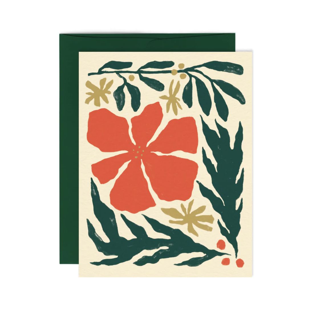 Poinsettia - carte de souhaits
