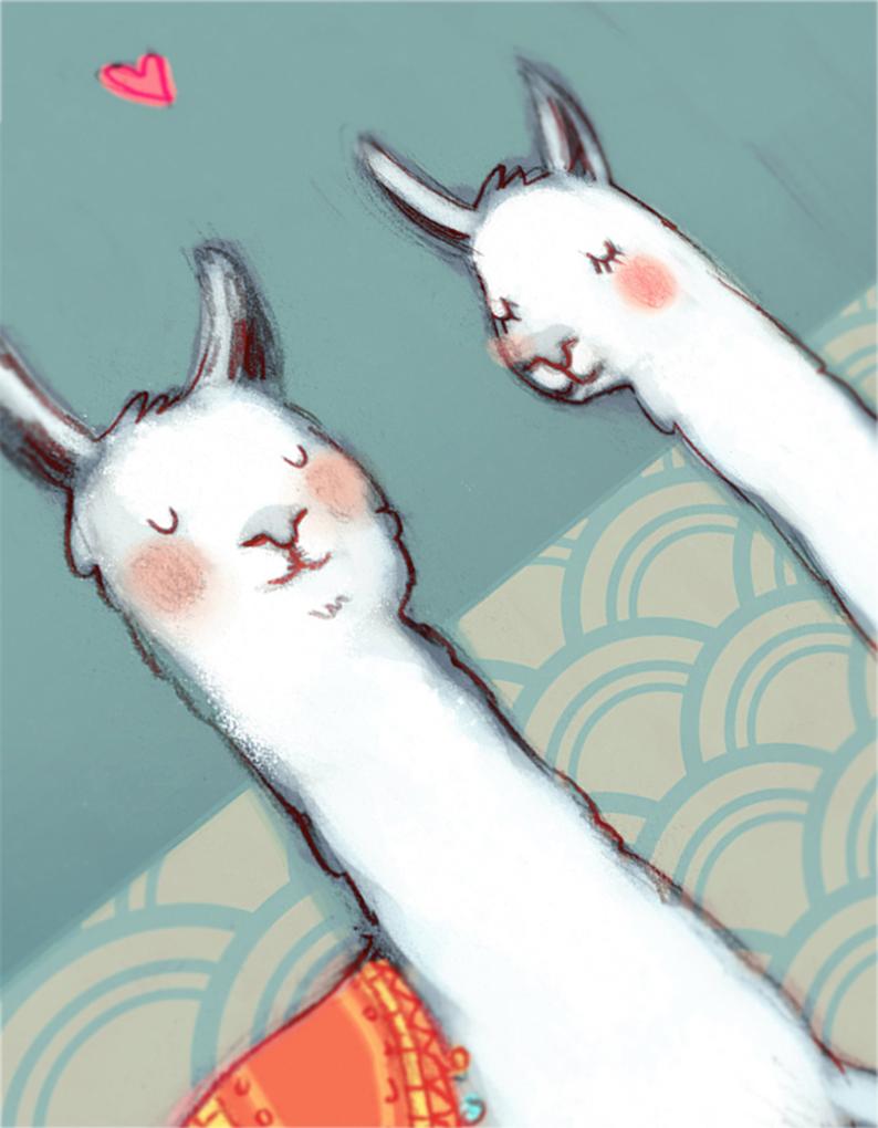 Carte - deux lamas - Boutique Articho