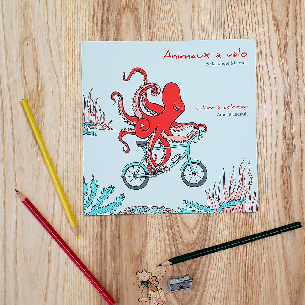 Animaux à vélo - cahier à colorier