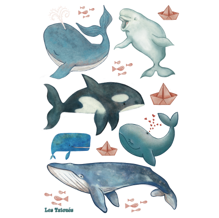 Tatouage temporaire - Les baleines