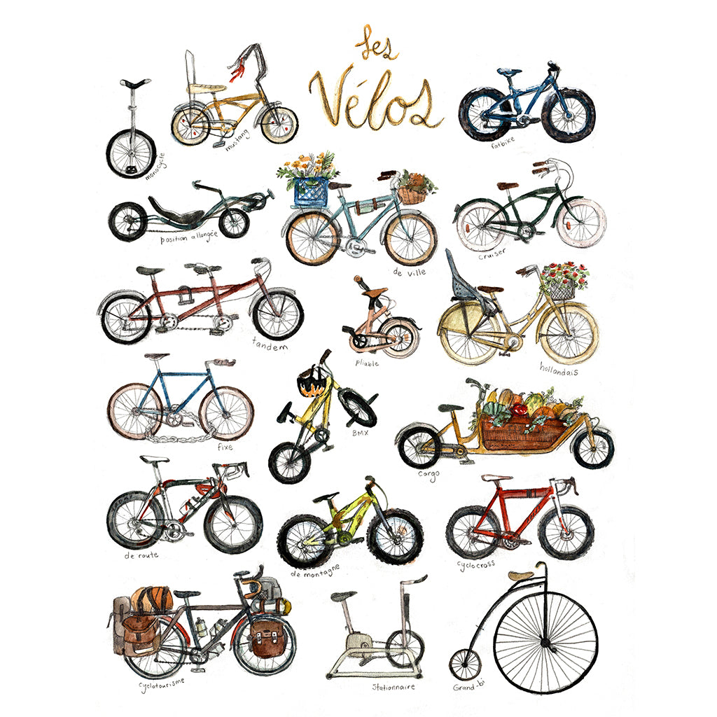 Affiche - Les vélos - Boutique Articho